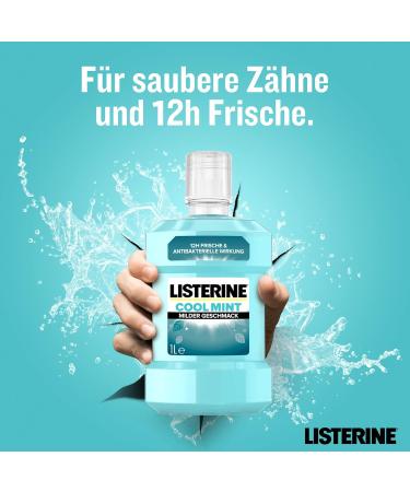 Listerine Cool Mint Antibacterial Mouthwash 2x1000ml - Alcohol-Free Essential Oils Long-Lasting Freshness - Buy Online on GoSupps.com