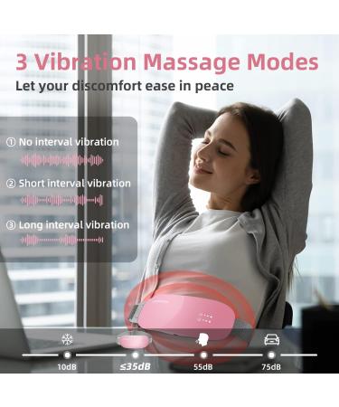 COOKCOK Menstrual Heating Pad - Portable, Cordless, Electric Relief for Cramps & Period Pain - 3 Heat Levels & Massage Modes - Pink - Buy Online on GoSupps.com