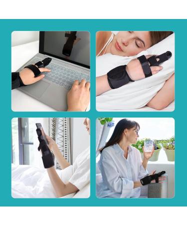 Buy Adjustable Finger Splint Brace for Trigger Finger Support - Right & Left Hand - Fits Index Middle Ring & Pinky - Black - Buy Online on GoSupps.com