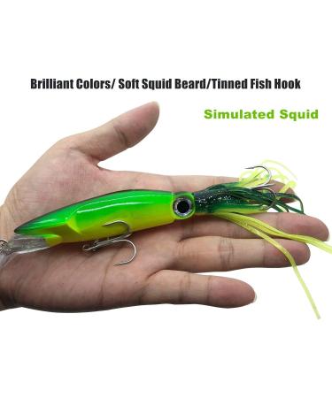DAMIDEL Large Squid Fishing Lures Bait Kit - 4 Pcs | 3D Holographic Eyes | Built-in Multicolored Lead Blocks | Heavy Duty & Stable | 4 Color Options - Buy Online on GoSupps.com