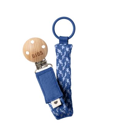 BIBS Paci Braid Dummy Chain Organic Cotton Danish Design One Size (0-36 Months) Cornflower/Dusty Blue Cornflower / Dusty Blue