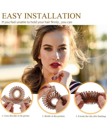 20 Pcs Flexible Circle Comb Hairband Holder for Women Girls - Black, Coffee, Clear, White | 90s Hair Accessories for Yoga Sports - Buy Online on GoSupps.com