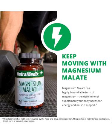 NutraMedix Magnesium Malate Capsules - Bone, Joint & Muscle Support - Enhanced Absorption for Energy - 120 Vegetarian Capsules - Buy Online on GoSupps.com