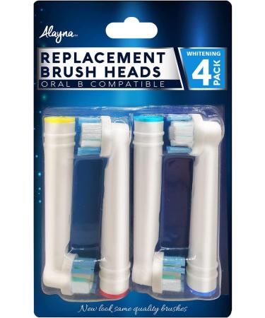 4 Pack Professional White Replacement Toothbrush Heads for Oral-B Braun Electric Toothbrush - 3D Whitening, Pro Style - Fits Oralb Kids Care 1000 - 4 Count - Buy Online on GoSupps.com