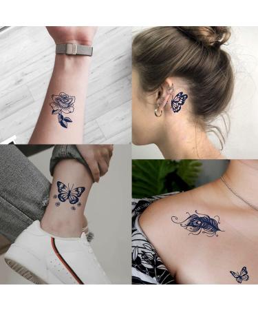 Ooopsiun Realistic Butterfly Rose Temporary Tattoos for Women - Waterproof, Lasts 1-2 Weeks | Body Art Stickers | Semi-Permanent - Buy Online on GoSupps.com