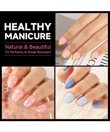 UNA GELLA Extra Short Almond Nail Tips - 120 Pcs Clear Gel X Full Cover Acrylic False Nails for DIY Nail Extensions - 12 Sizes A-XS - Buy Online on GoSupps.com
