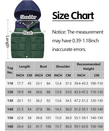 Happy Cherry Kids Winter Puffer Vest - Lightweight, Water Resistant Hoodie Gilet for Boys and Girls - Windproof Down Vest for Toddlers - 10-11 Years, Green - Buy Online on GoSupps.com