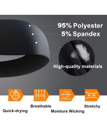 Anti-Slide Moisture Wicking Sports Hair Bands for Men & Women - 3 Pack (Black Gray Green) - Ideal for Jogging Running Cycling Yoga & Hiking - Buy Online on GoSupps.com