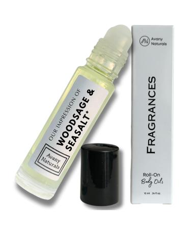 Wood Sage & Sea Salt - Scented Body Oils for Women - Roll On Fragrance Samples Small Travel Size Perfume Purse Accessories (JoMalone Inspired)