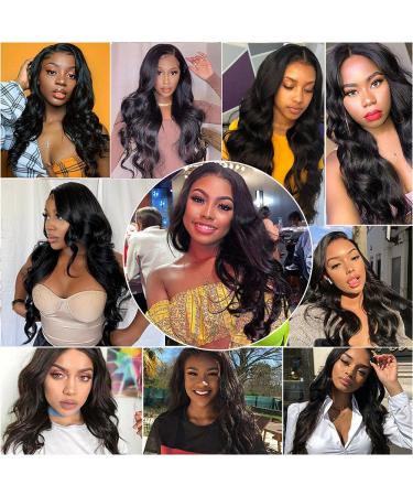 24inch Body Wave Lace Front Wig Human Hair | 150% Density Brazilian Virgin Hair | Pre Plucked HD Transparent Frontal Wig with Baby Hair | For Black Women - Buy Online on GoSupps.com