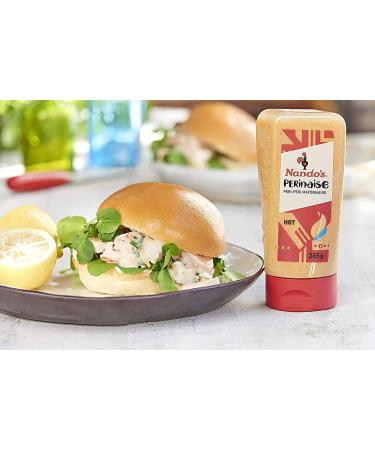 Nando's Hot PERinaise Spicy Flavoured Mayo Perfect for Spreads Dressings & Dips Gluten Free Mayonnaise Vegetarian Keto Friendly 450ml - Buy Online on GoSupps.com