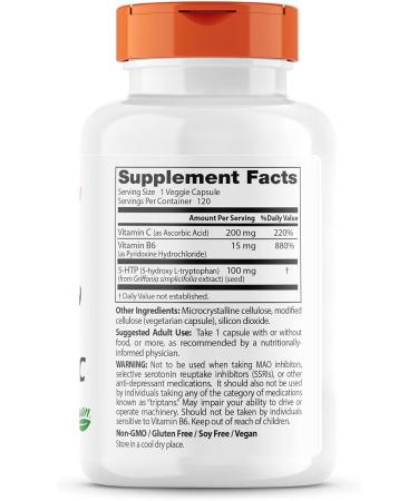 Buy Doctor's BEST 5-HTP with Vitamins B6 & C | Non-GMO Vegan Gluten & Soy Free | 120 Count (Pack of 2) - International Shipping Available - Buy Online on GoSupps.com