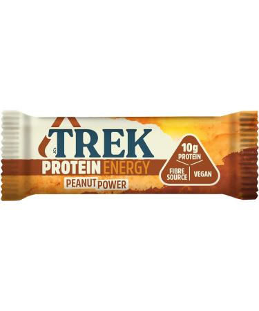 TREK Peanut Power High Protein Energy Bar - Plant Based - Gluten Free - Natural Ingredients - 55g x 36 bars Peanut Power single - Buy Online on GoSupps.com