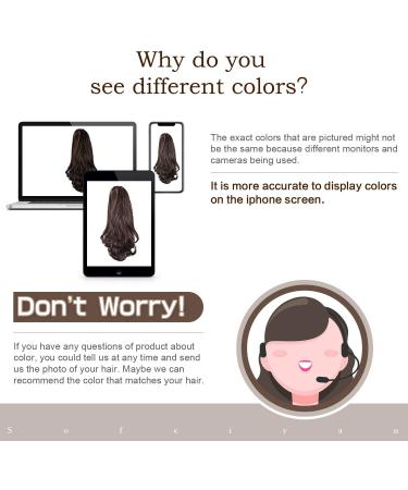 Sofeiyan 13 Long Curly Ponytail Extension | Natural Synthetic Hairpiece Light Ash Brown & Bleach Blonde - Buy Online on GoSupps.com