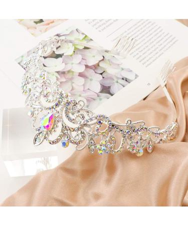 Silver Crystal Rhinestone Tiara Crown for Women and Girls | Birthday Princess Crown - Buy Online on GoSupps.com
