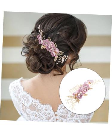 Minkissy Rhinestone Hair Jewelry for Women | Floral Pattern Wedding Hair Comb | Violet Metal Bride Accessory - Buy Online on GoSupps.com