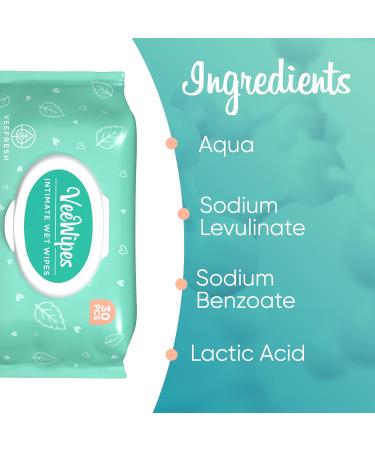VeeFresh VeeWipes - pH Balanced & Hypoallergenic Feminine Hygiene Wipes for Women (30 Pack) - Buy Online on GoSupps.com