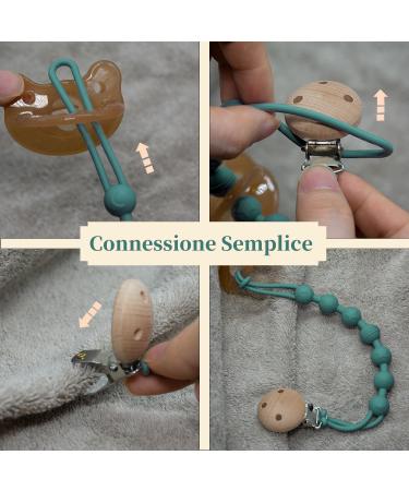 Pack of 2 BPA-Free Silicone Pacifier Chains & Clips | Safe Pacifier Holder Set for Babies - Buy Online on GoSupps.com