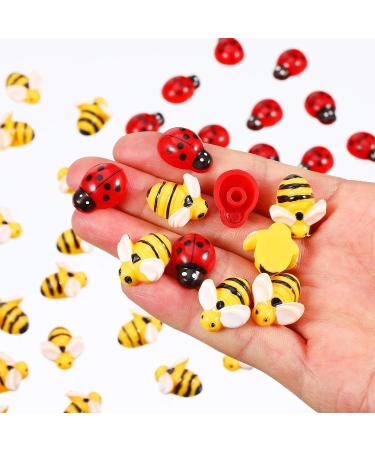 50 Pieces Tiny Resin Bees and Ladybugs for Crafts and DIY Decor - 0.98 Inch Bees, 0.74 Inch Ladybugs, 0.51 Inch Size - Perfect for Wreath, Scrapbooking, Party Decoration - Buy Online on GoSupps.com