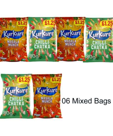 VIMIX Kurkure Chilli Chatka Massala Munch 80g Pm 1.25 | 06 Mixed Bags - Buy Online on GoSupps.com