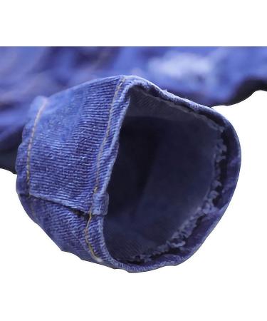 Pet Denim Stripe Jumpsuit for Small Dogs | Adorable Puppy Jeans Coat | Dog Hoodie Apparel in Blue-1 | S Weight (34lb) | Chest (12) | Machine Washable - Buy Online on GoSupps.com