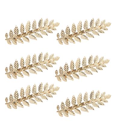 Miaija 6Pieces Leaves Hair Clips Gold Metal Vintage Roman Goddess Headdress Women Hair Barrettes Accessories for Wedding Party