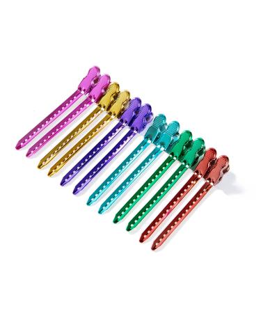 SINNKY Dividing Duck Bill Clips for Styling design salon hairdressing tools Metal Rustproof Duckbill Hair Clips Metal Rustproof Alligater clips (MIXED COLOR)