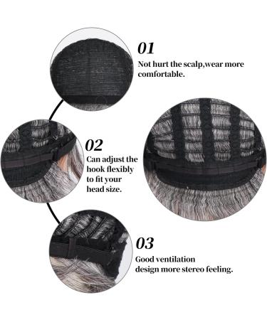 BESTUNG Short Silver Synthetic Wig for Elderly Women - Comfortable Breathable Cap (Straight Grey) - Buy Online on GoSupps.com