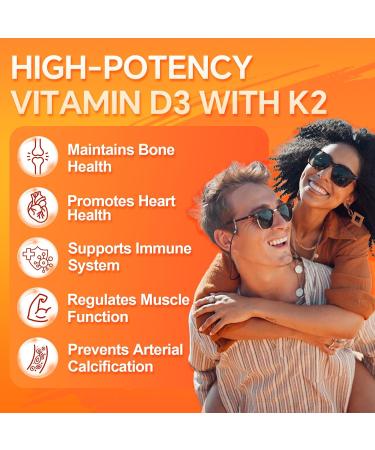 ZEBORA Vitamin D3+K2-5000 IU Vitamin D3 + 100 mcg K2 MK-7 - Maximum Absorption for Bone, Teeth, Heart & Immune Support - Easy to Swallow, Gluten-Free, 120 Capsules 120 Count (Pack of 1) - Buy Online on GoSupps.com