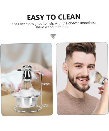 Minkissy Stainless Steel Barts Brush Set - Razor Brush Soap Bowl & Holder for Men's Grooming | Halter Bread Shell Travel Kit - Buy Online on GoSupps.com