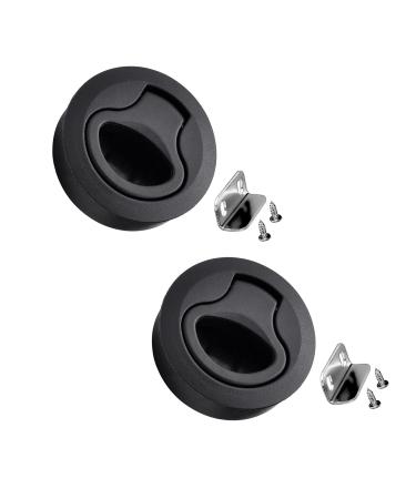Boat Slam Latch Flush Door Pull Latch Black Nylon Round Boat Latches Used for Boat Deck Hatch Locking Door Cabinet Hardware Pack of 2