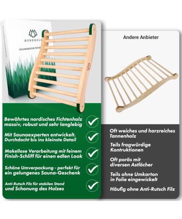 Nordholz Ergonomic Sauna Backrest - Optimal Comfort for Infrared Cabins | 100% Nordic Spruce Sauna Accessories - Buy Online on GoSupps.com