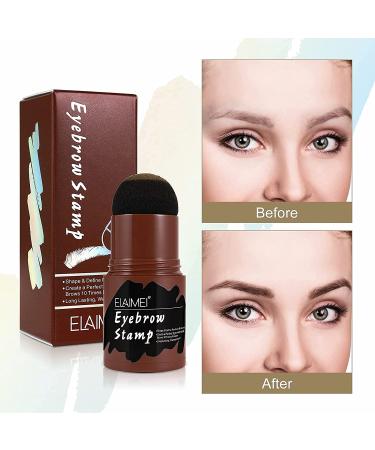 Lavan Eyebrow Stamp Stencil Kit - Long Lasting Waterproof Makeup Tools with 10 Reusable Stencils, 2 Brushes - Dark Brown 13 Piece Set - Buy Online on GoSupps.com
