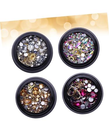 minkissy 4 Boxes Small Black Bottle Metal Ring Rivet Metal Ring Para Maquillaje Nail Art Supplies Materiales Para U as Rhinestones Nail Art Decoration Ornament Little Black Bottle Manicure - Buy Online on GoSupps.com