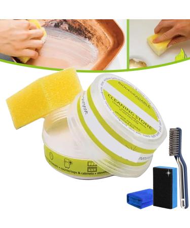 Eco-Friendly Cleaning Stone Cleaning Pebble Stone Shower Floor Clean It Cleaning Stone with Sponge Multi Purpose Cleaning Stone for Bathroom (1pcs)