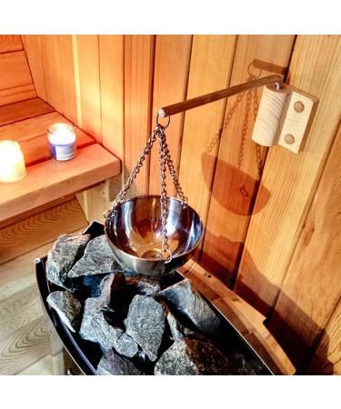 Sauna Aroma Cup Sauna Aroma Bowl/Stainless Steel SPA Essential Oil Bowl Aromatherapy Oil Cup Sauna Suitable for Sauna Room Bowl Pool 20cm - Buy Online on GoSupps.com