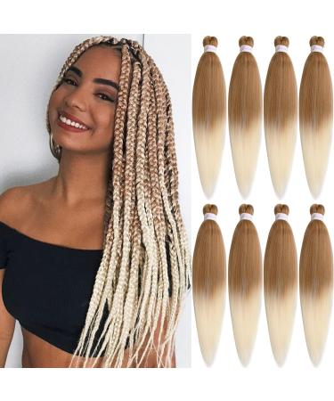 Leeven 8 Packs Pre Stretched Braiding Hair 20 Inch Ombre Blonde EZ Brading Hair Extensions for Box Braids Hot Water Setting Kanekalon Crochet Hair Extensions for Braiding /20 Inch 27613# 20 Inch (Pack of 8) 27613# - Buy Online on GoSupps.com