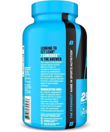 Beast Sports Nutrition 2Shredded - 60 Vegetable Capsules - Fat Burner, Energy Booster & Metabolism Support - Keto-Friendly Thermogenic Complex - 30 Servings - Buy Online on GoSupps.com