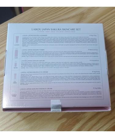 Sakura Skincare Kit for Teen Girls & Women - 5pcs Travel Set: Cleanser Toner Serum Eye Cream & Face Cream - Buy Online on GoSupps.com