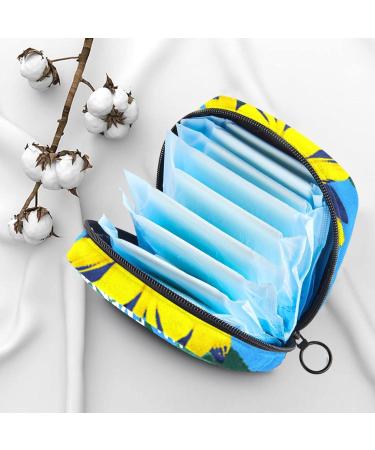 Stylish Menstruation Pad Bag with Zipper | Sunflower Design | Women's Tampon & Napkin Storage | Travel-Friendly Collective Bags - Buy Online on GoSupps.com