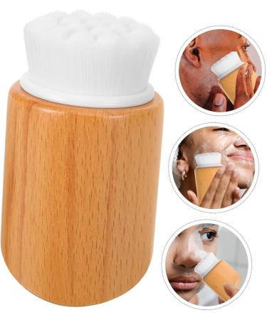 Beavorty soft fur facial brush brush face face scrubber exfoliate for face scrubber exfoliating brush face brush Wood fiber cleansing brush Handheld Beech exfoliating brush - Buy Online on GoSupps.com