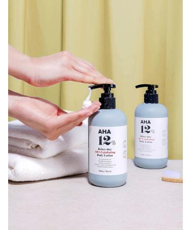 VILLAGE11FACTORY AHA 12% Body Lotion with Glycolic Acid and Hyaluronic Acid - 10.6 Oz, Unscented & Paraben Free - Buy Online on GoSupps.com