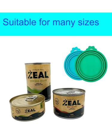 Peslogy 2pcs Universal Silicone Tin Can Lids Pet Food Can Cover Can Lids Pet Dog Cat Food Storage Can Tin Covers Lid Top 1 Fit 3 Standard Size (Blue and Green) - Buy Online on GoSupps.com