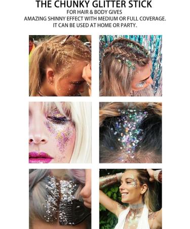  SUPYINI Glitter Pen Body Glitter Pen Waterproof Long Lasting Shiny Glitter Face Gel Hair Accessories Makeup Party Human Body Painting - Buy Online on GoSupps.com