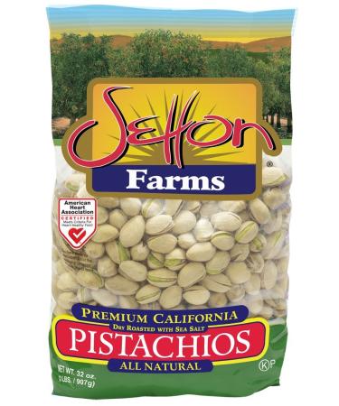 Setton Farms Roasted and Salted Premium California Pistachios, 2lb Bag (32 oz), Dry Roasted with Sea Salt, In Shell Pistachios, Certified Non-GMO, Gluten Free, Vegan and Kosher - Buy Online on GoSupps.com