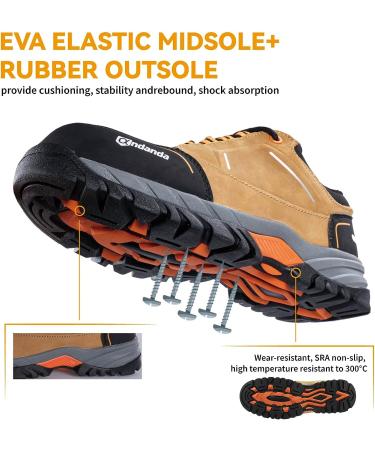 ANDANDA Men's Waterproof Hiking Work Boots - Lightweight and Durable for Industrial, Construction, Electronics Workshop - Size 10 X-Wide - Buy Online on GoSupps.com