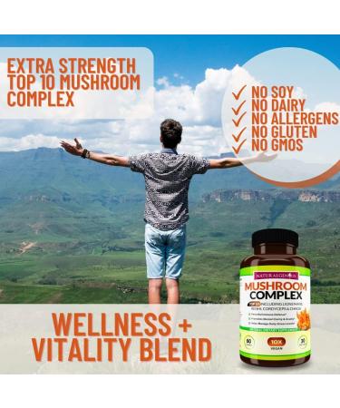 Natural Genius Top 10 Mushroom Extracts - Immune Booster Nootropic Supplement - Buy Online on GoSupps.com
