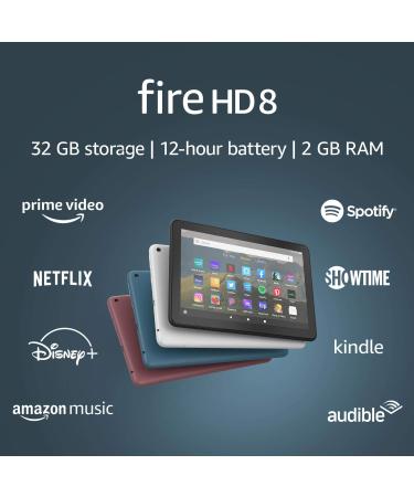 Certified Refurbished Fire HD 8 tablet, 8" HD display, 32 GB, (2020 release), designed for portable entertainment, Black Fire HD 8 32 GB Ad-Supported Black