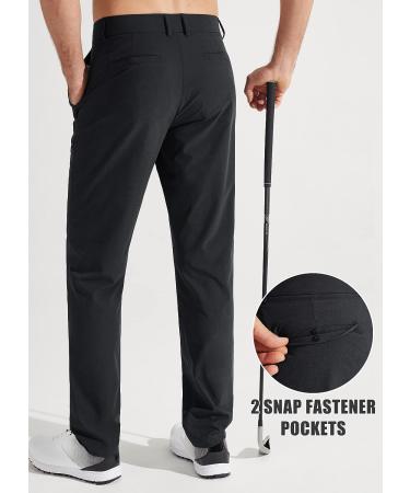 Libin Men's Golf Pants Slim Fit Stretch 30/32 Quick Dry Lightweight Comfort with Pockets - Black 36W x 30L - Buy Online on GoSupps.com