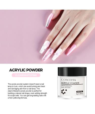COSCELIA 3D Nail Extensions Powder - No Lamp Required White - 8g A01-025 | International Shipping Available - Buy Online on GoSupps.com